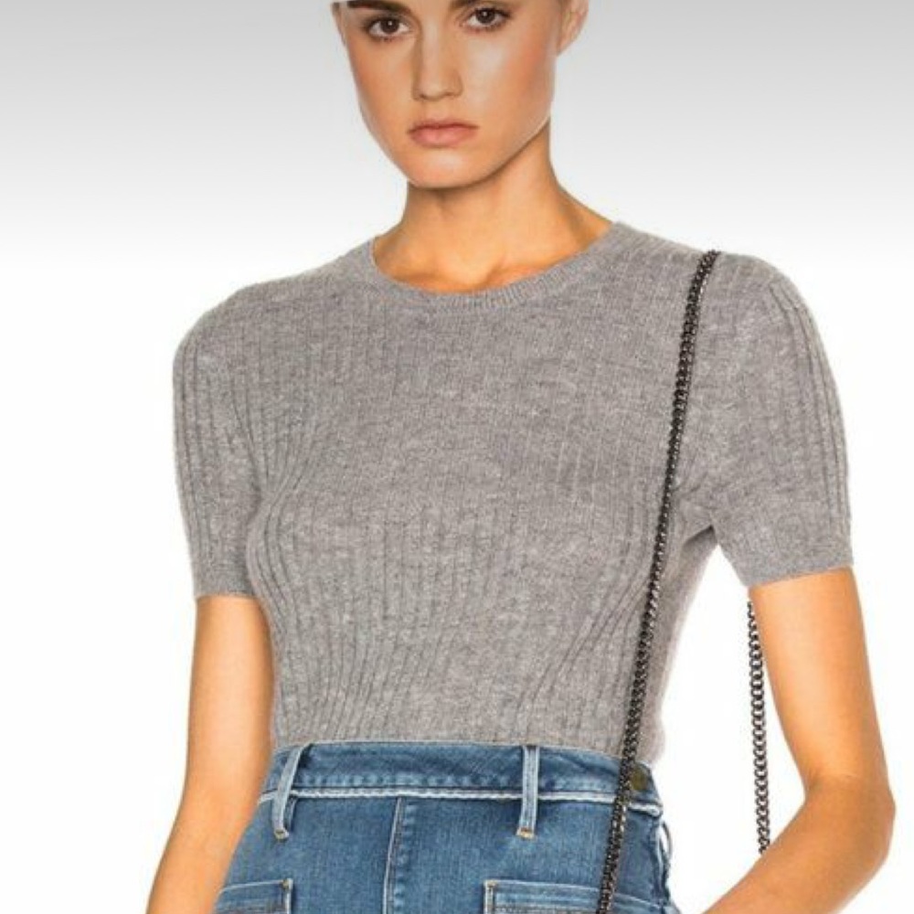 NWT AG Fallon cashmere wool grey fitted sweater